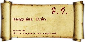 Hangyási Iván névjegykártya