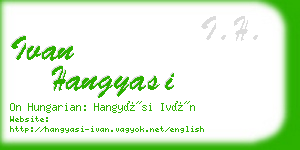 ivan hangyasi business card
